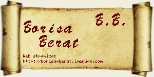 Boriša Berat vizit kartica